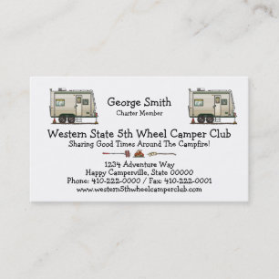 Cute RV Vintage Toy Hauler Camper Travel Trailer Business Card
