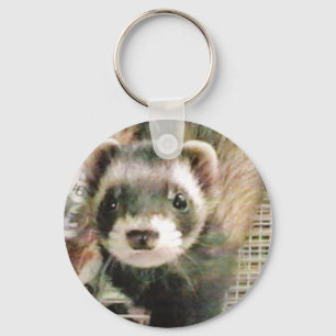 Cute Sable Ferret Keychain