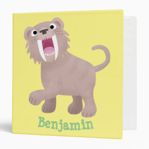 Cute Sabre Toothed Tiger Smilodon cartoon Binder