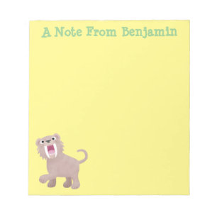 Cute Sabre Toothed Tiger Smilodon cartoon Notepad
