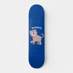 Cute Sabre Toothed Tiger Smilodon cartoon Skateboard