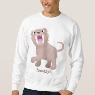 Cute Sabre Toothed Tiger Smilodon cartoon Sweatshirt