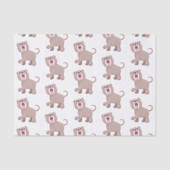 Cute Sabre Toothed Tiger Smilodon cartoon Tissue Paper (Front)