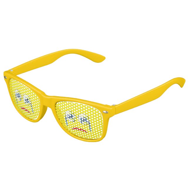 Cute  Sad Crying Emoji Yellow Kids Sunglasses (Angled)