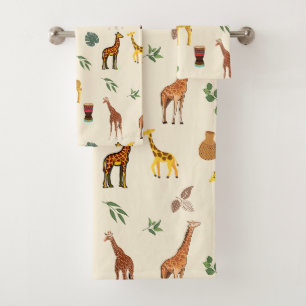 Cute Safari Afrique Thématique Giraffe Tribal Beig