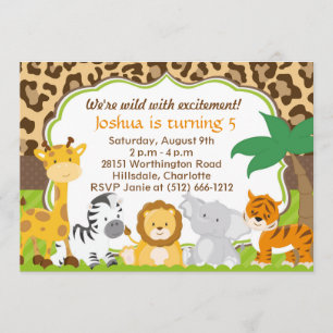 Cute Safari Animal Invitation