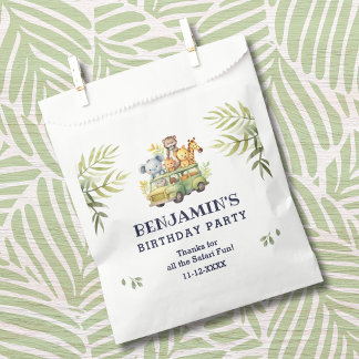 Cute Safari Animal Jungle Birthday Thank You Favour Bag