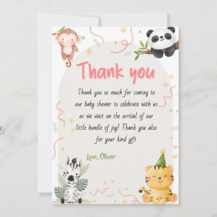 Cute Safari Animals and wild jungle animals Holiday Card