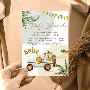 Cute Safari Animals Baby Brunch  Invitation