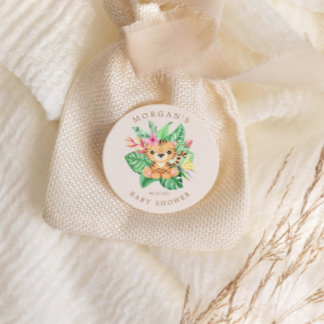 Cute Safari Animals Baby Shower Classic Round Sticker