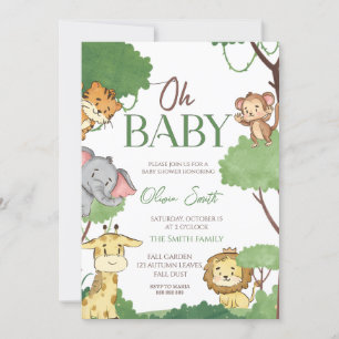 Cute Safari Animals baby shower Invitation