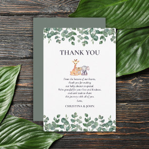 Cute Safari Animals Baby Shower Thank You Card