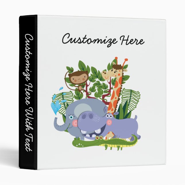 Cute Safari Animals Binder (Front/Spine)