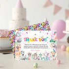 Cute Safari Animals Birthday Party Thank You Card