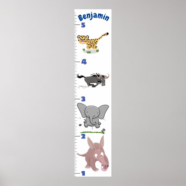 Cute safari animals cartoon poster (Front)