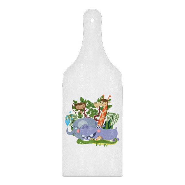 Cute Safari Animals Cutting Board (Front)