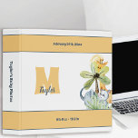 Cute Safari Animals Grey Yellow Baby Photo Album Binder<br><div class="desc">Personalized ring binder in grey and yellow with safari animals - perfect for baby photos. The design features an elephant, giraffe and rhino peeking out from the tropical jungle. It has quirky typography and the template is set up for you to add your baby's name, initial and birth stats. You...</div>