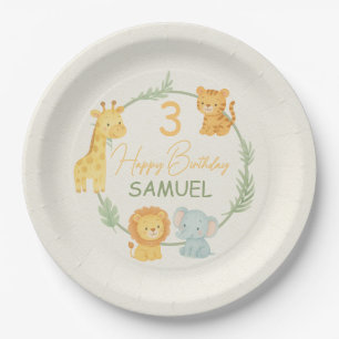Cute Safari Animals Jungle Kids Birthday Party  Paper Plate