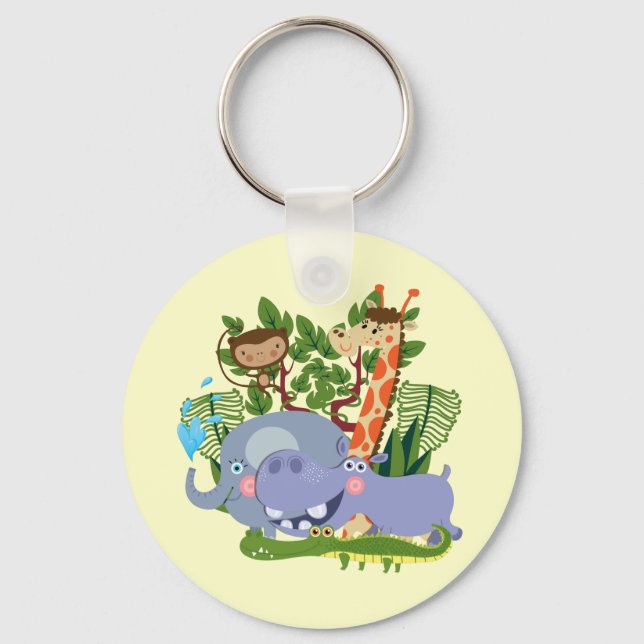 Cute Safari Animals Keychain (Front)
