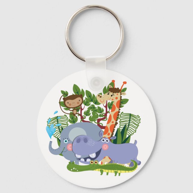 Cute Safari Animals Keychain (Front)