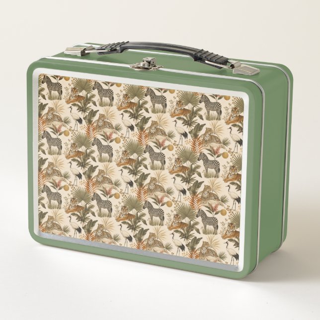 Cute Safari Animals Lunch Box (Front)