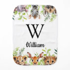 Cute Safari Animals Modern Baby Monogram