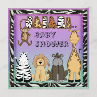 Cute Safari Animals Neutral Baby Shower