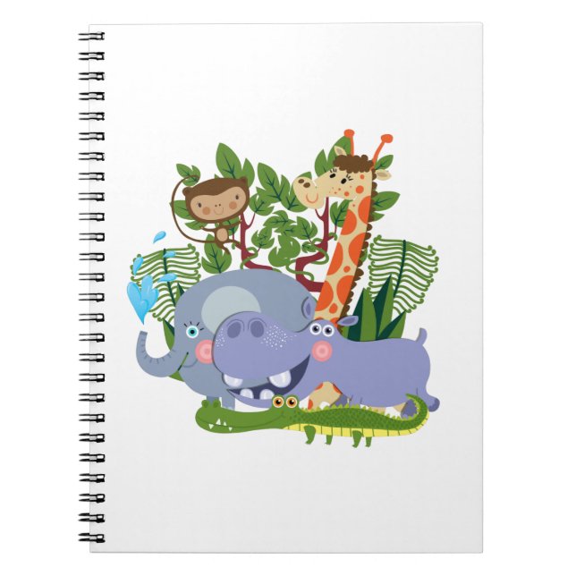 Cute Safari Animals Notebook (Front)