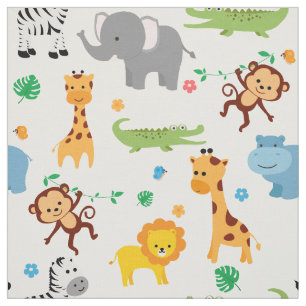 Cute Safari Animals Nursery Fabric