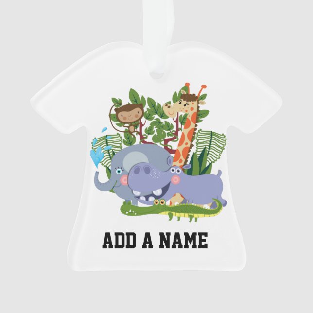Cute Safari Animals Ornament (Front)