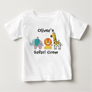 Cute Safari Animals Patchwork Baby T-Shirt