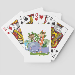 Cute Safari Animals Playing Cards