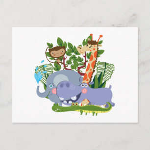 Cute Safari Animals Postcard