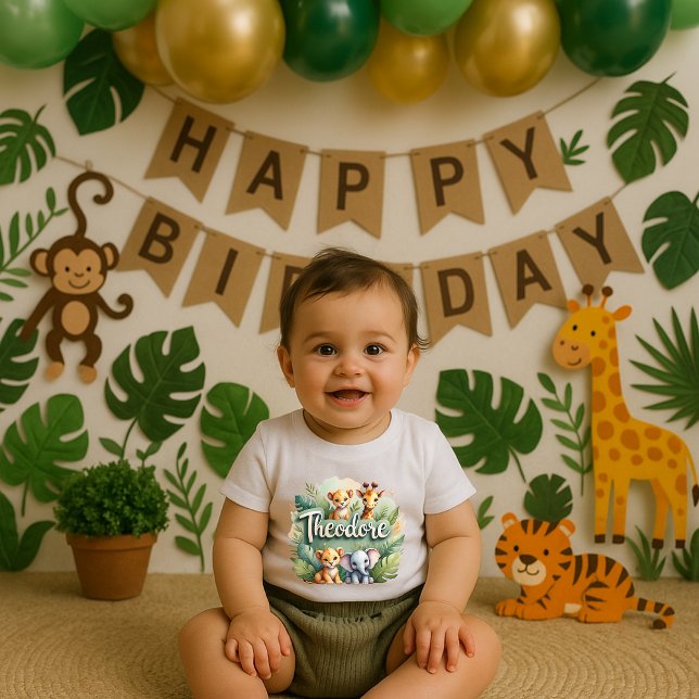 Cute Safari Animals Theodore Kids Tee (Creator Uploaded)