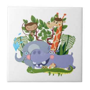 Cute Safari Animals Tile