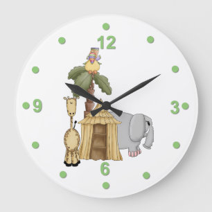Cute Safari Animals Wall Clock