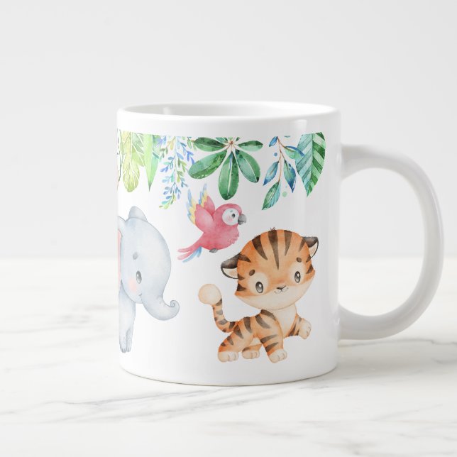Cute Safari Baby Animals Kids Large Coffee Mug (Right)
