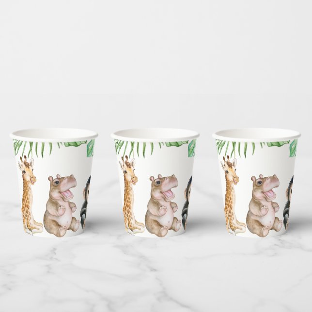 Cute safari baby animals  paper cups (Multi)