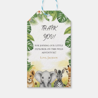 Cute Safari Baby Animals Thank You Gift Tag