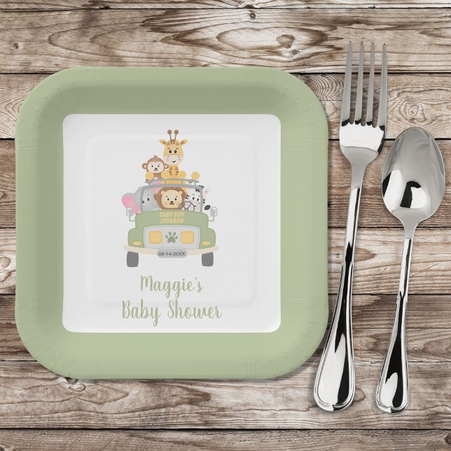 Cute Safari Baby Shower Paper Plate (Creator Uploaded)