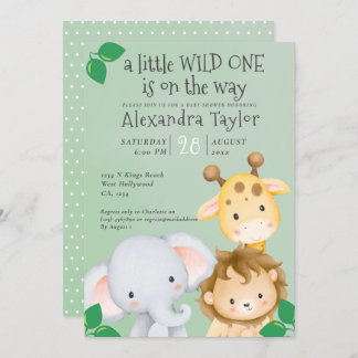 Cute Safari Baby Shower Personalized Invitation