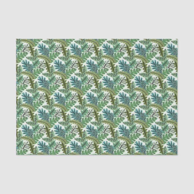 Cute Safari Birthday Party Jungle Leaf Leaves Tissue Paper (Front)