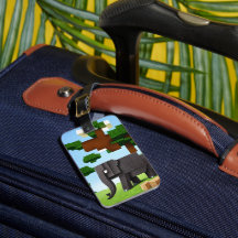 Cute Safari Elephant Pixel Art