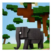 Cute Safari Elephant Pixel Art