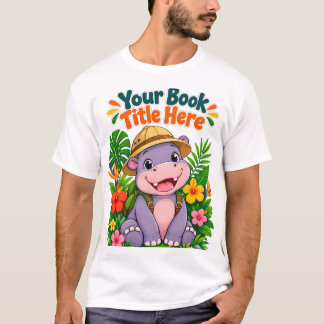 Cute Safari Explorer Baby Hippo Custom Kids  T-Shirt