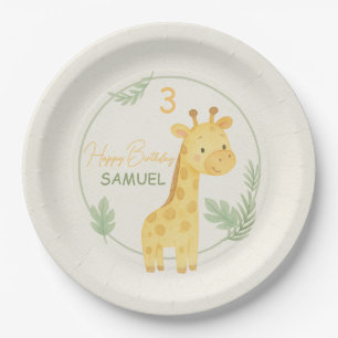 Cute Safari Giraffe  Jungle Kids Birthday Party  Paper Plate
