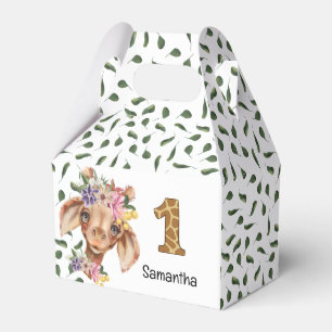 Cute safari giraffe wild animal kids accent pillow favor box