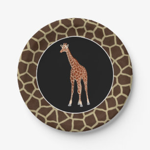 Cute Safari Giraffe Wild Animal Themed Paper Plate