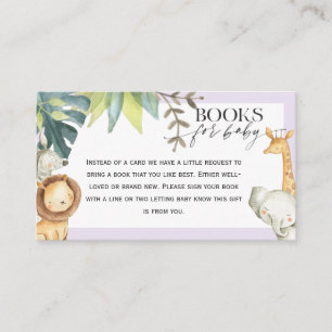 Cute Safari Girl baby shower books for baby Enclosure Card