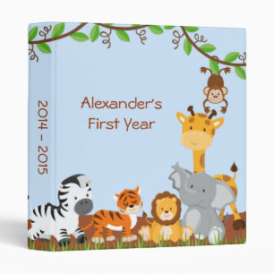 Cute Safari Jungle Animal Baby Boy Photo Album Binder